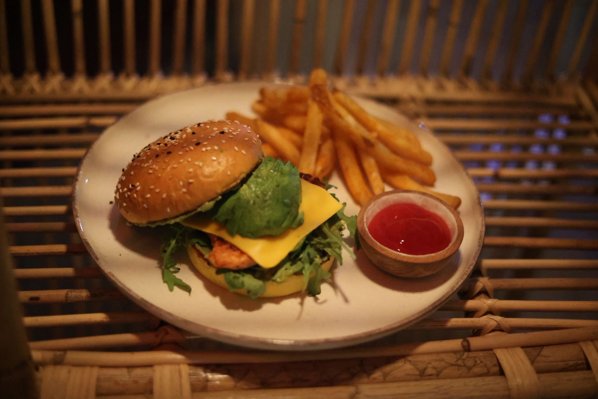 Chicken avocado burger 
